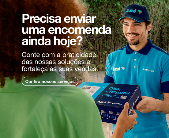 Banner mobile Azul Logística com soluções para empresas